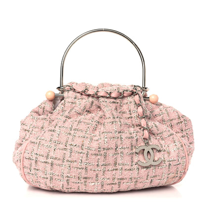 Chanel Tweed Boucle Knitting Bag Pink 1 of 9