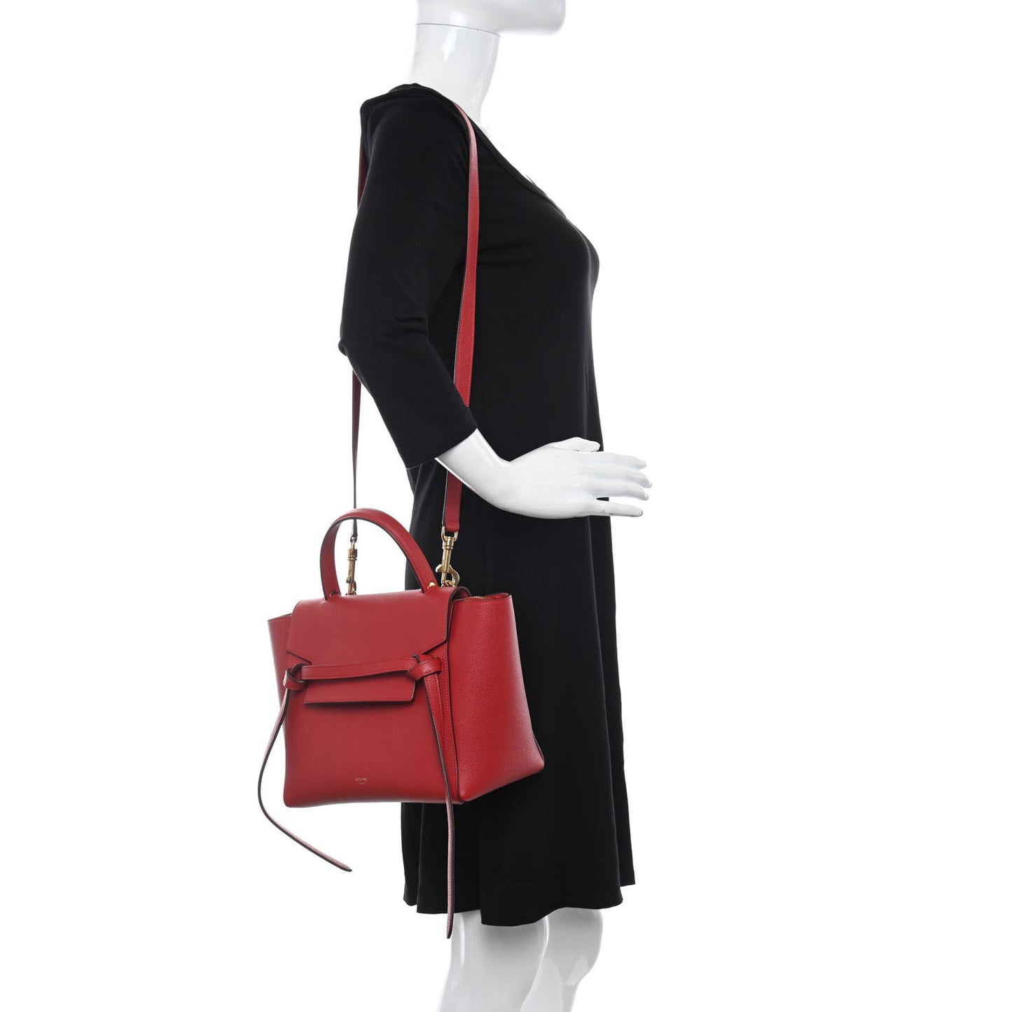 Baby Grained Calfskin Micro Belt Bag Coquelicot