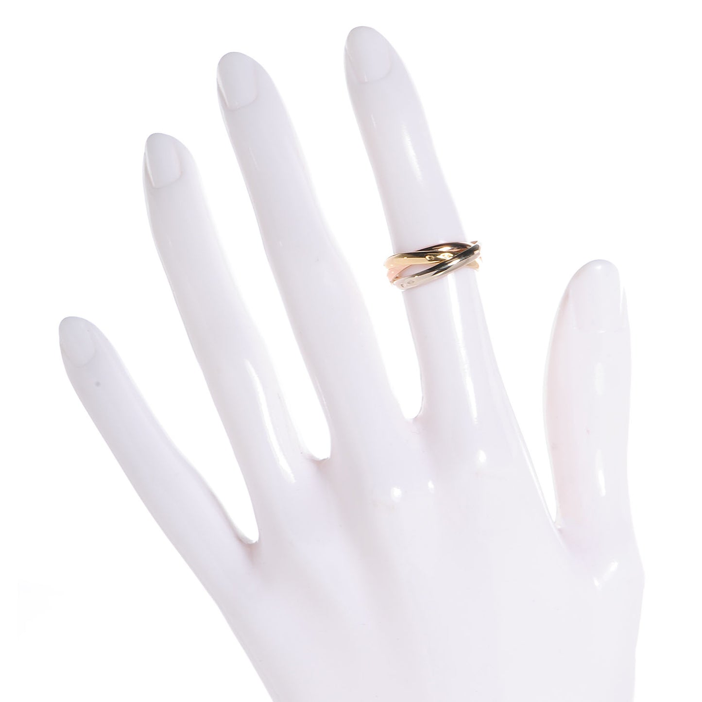 18k Pink Yellow White Gold 2.9mm Trinity Ring 52 US 6