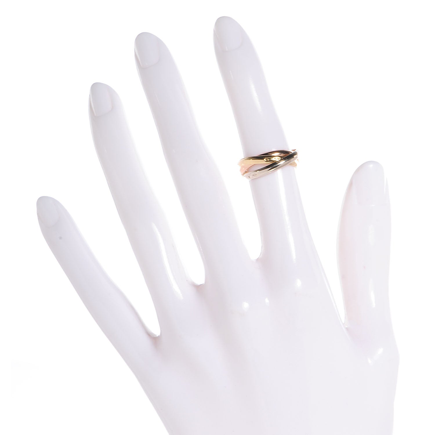 Cartier 18k Pink Yellow White Gold 2.9mm Trinity Ring 52 US 6 2 of 5