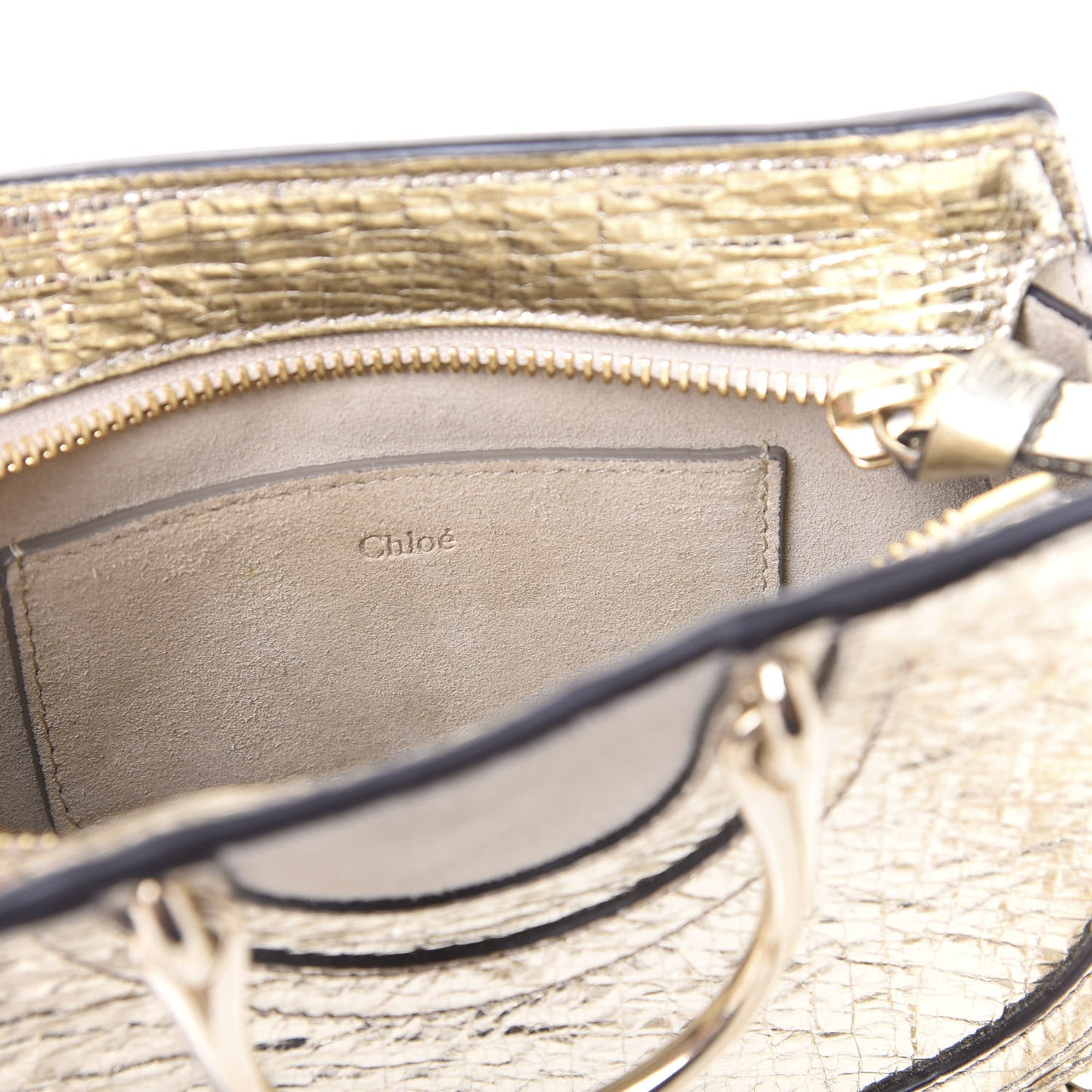 Metallic Calfskin Lambskin Suede Mini Pixie Signature Belt Bag Gold