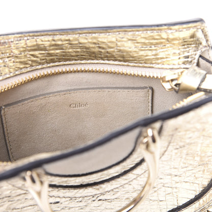 Chloe Metallic Calfskin Lambskin Suede Mini Pixie Signature Belt Bag Gold 7 of 10