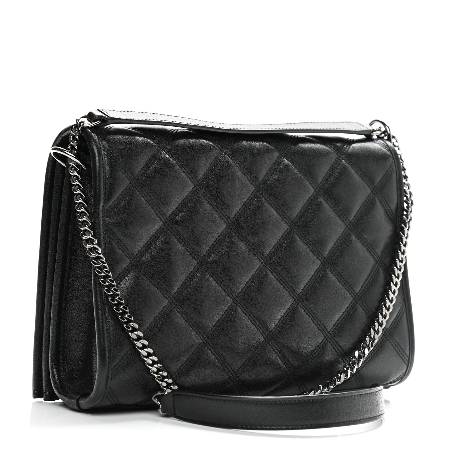 Lambskin Quilted Mini Becky Chain Bag Black