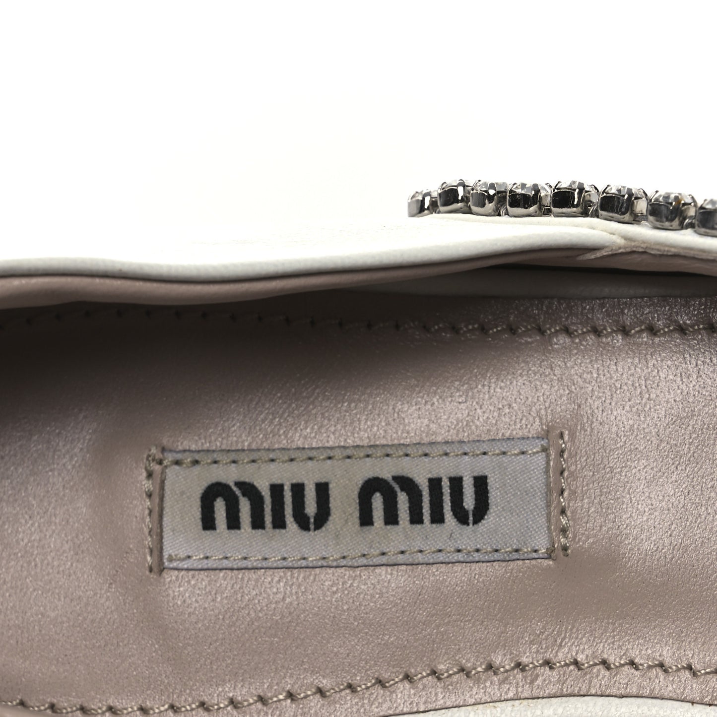 Nappa Crystal Ballerina Flats 35.5 White