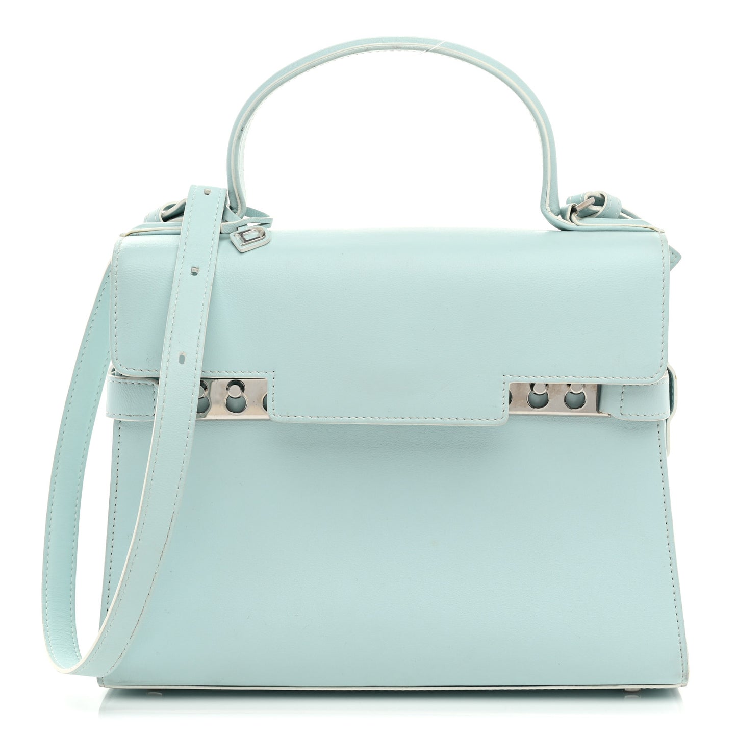 Calfskin CM Tempete Satchel Light Blue