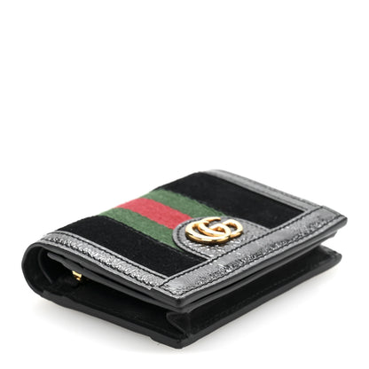Gucci Suede Patent Web Ophidia Card Case Black 4 of 9