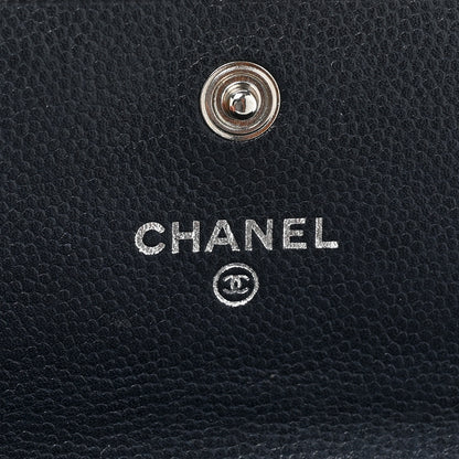 Chanel Caviar Sevruga Long Flap Wallet Navy 8 of 18
