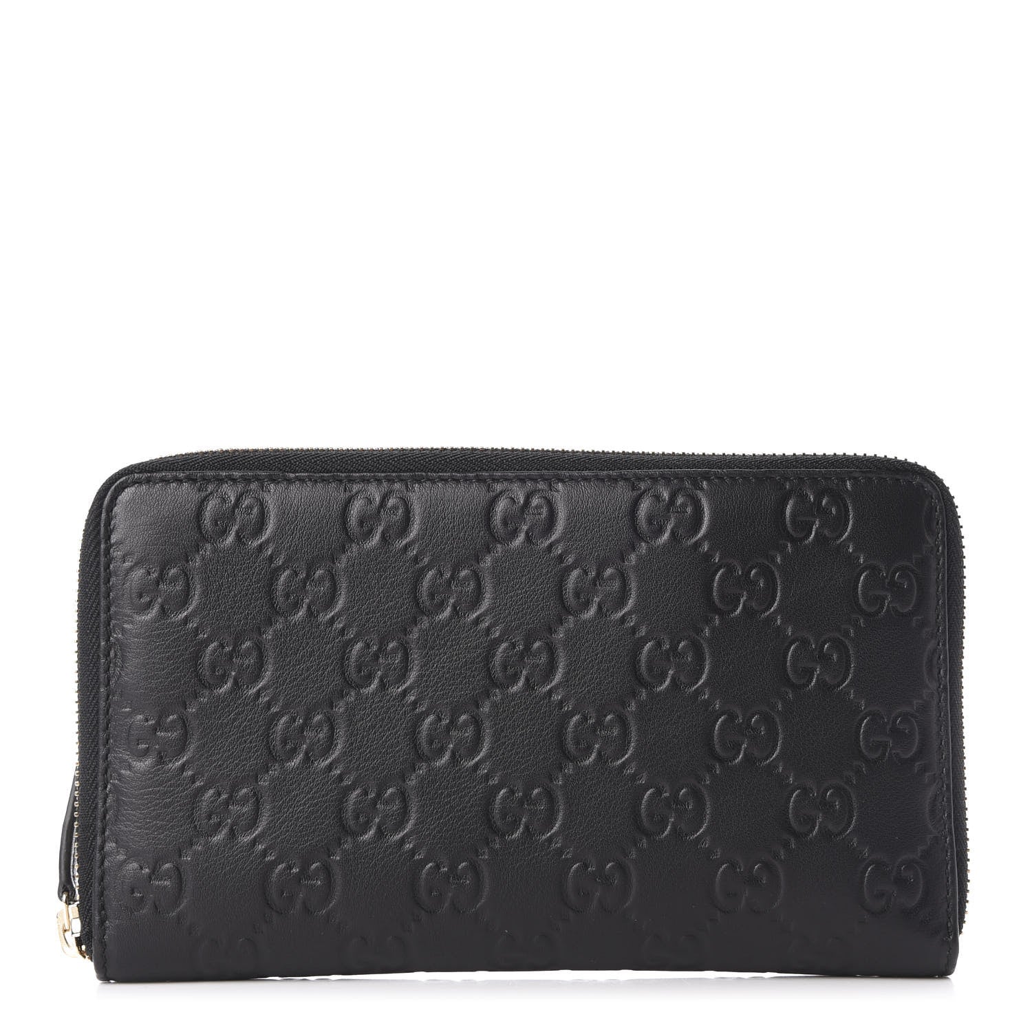 Gucci Guccissima Zip Around Travel Wallet Black 1 of 9