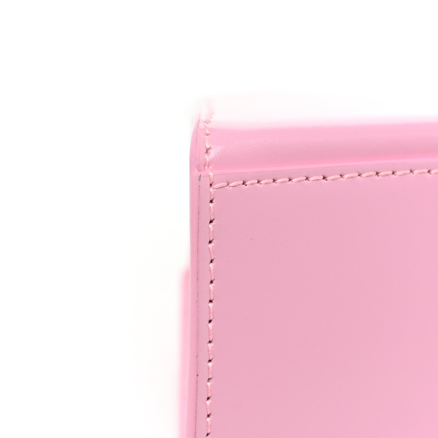 Shiny Box Calfskin Tonal B Hourglass Top Handle Bag XS Candy Pink