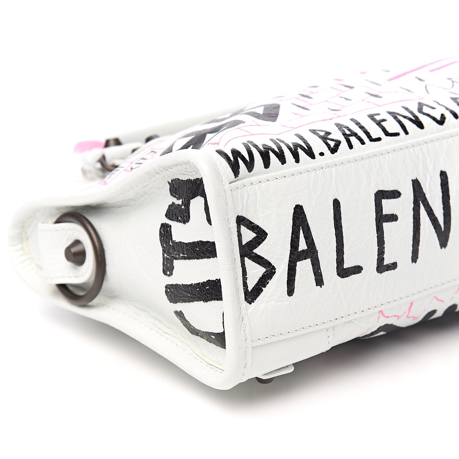 Balenciaga Agneau Graffiti All Over Classic Hardware Mini City White Multicolor 5 of 10