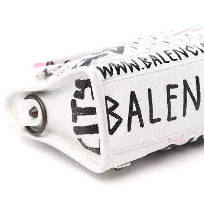 Balenciaga Agneau Graffiti All Over Classic Hardware Mini City White Multicolor 5 of 10