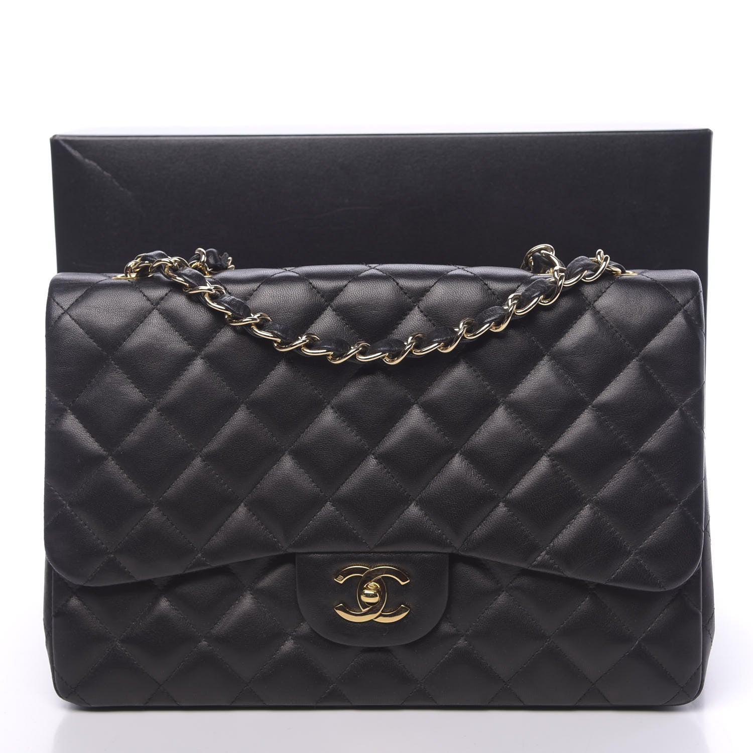 Chanel Lambskin Quilted Jumbo Single Flap Black 15 of 15