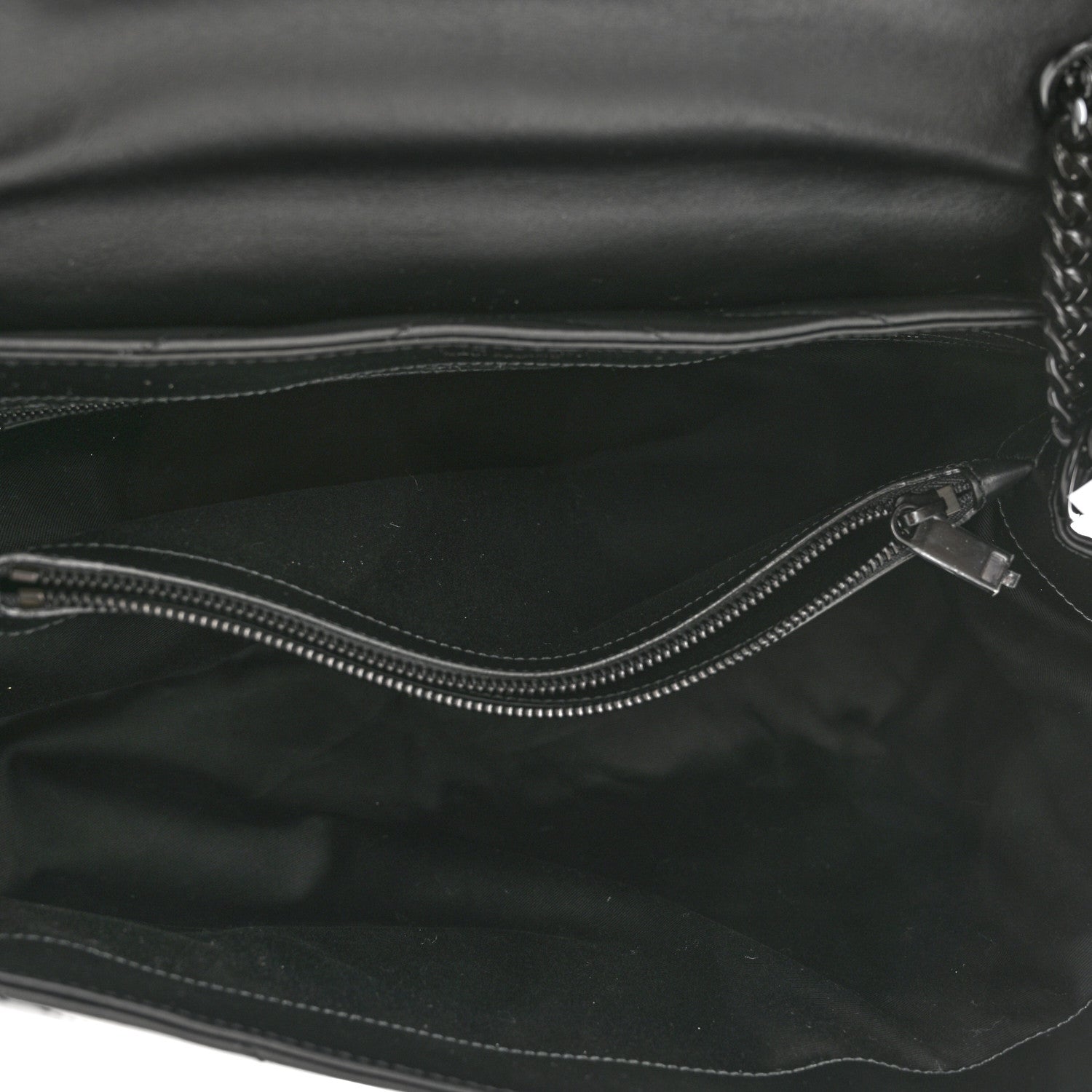 Saint Laurent Calfskin Y Quilted Monogram Monochrome Large Loulou Chain Satchel Black 5 of 11