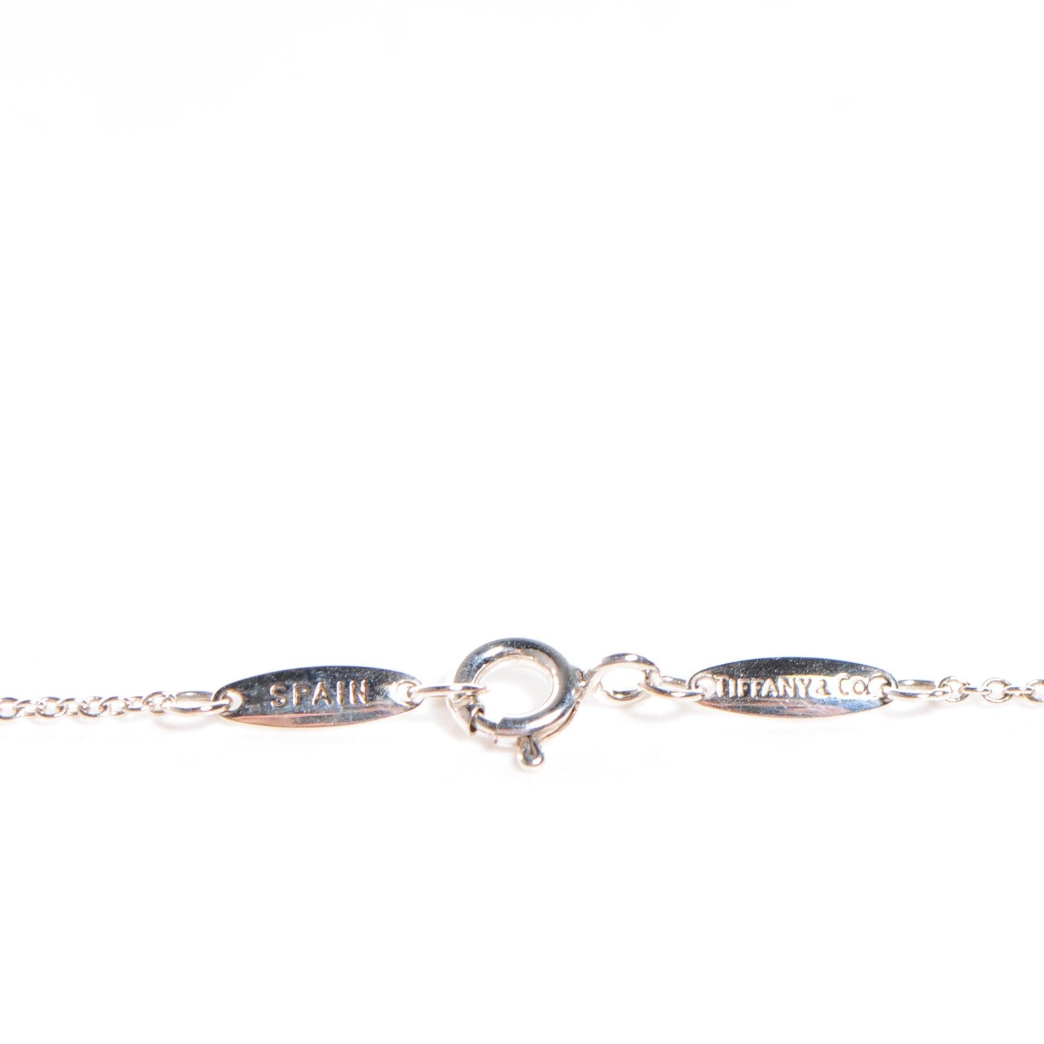 Tiffany Sterling Silver Diamond .10ct Elsa Peretti Diamonds by the Yard Pendant Necklace 4 of 5