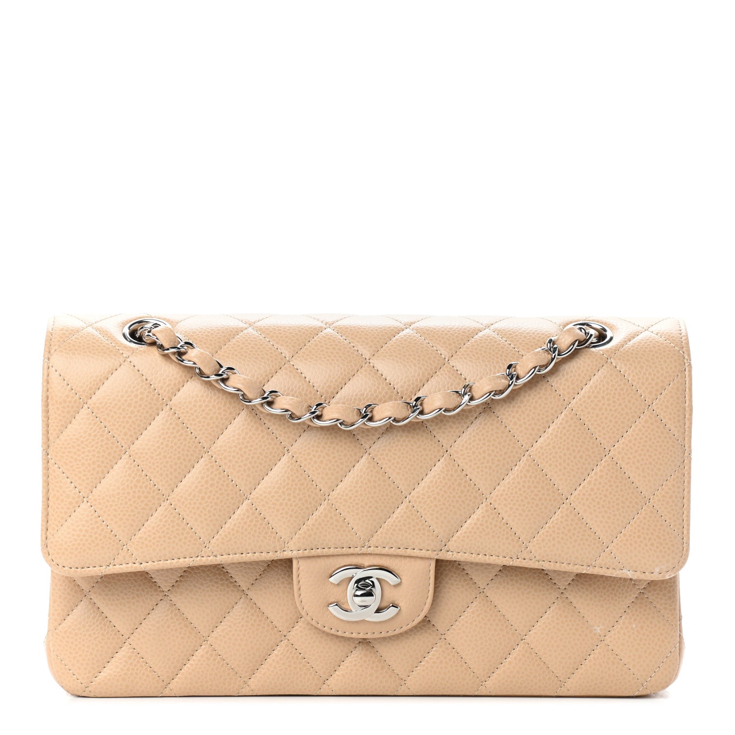Chanel Caviar Quilted Medium Double Flap Beige 1 of 9
