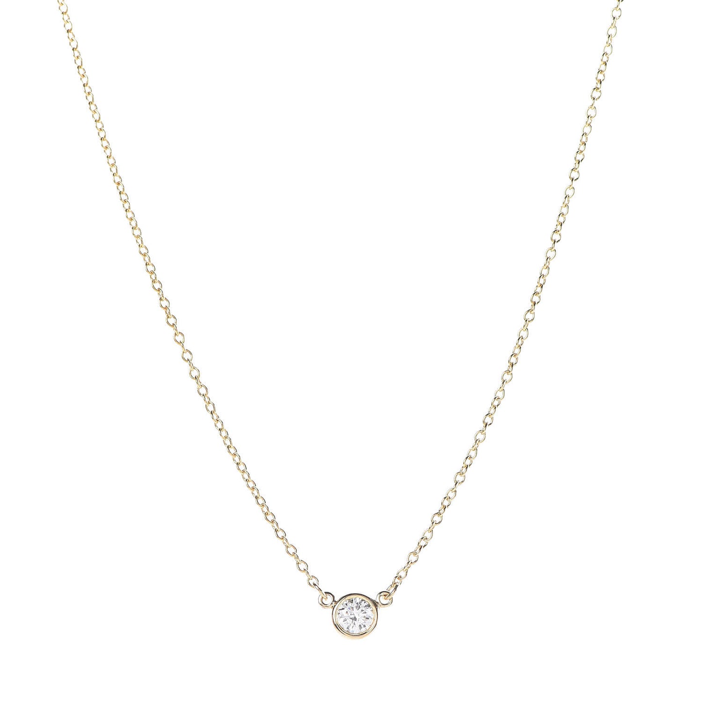 18K Yellow Gold Diamond .12ct Elsa Peretti Diamonds by the Yard Pendant Necklace