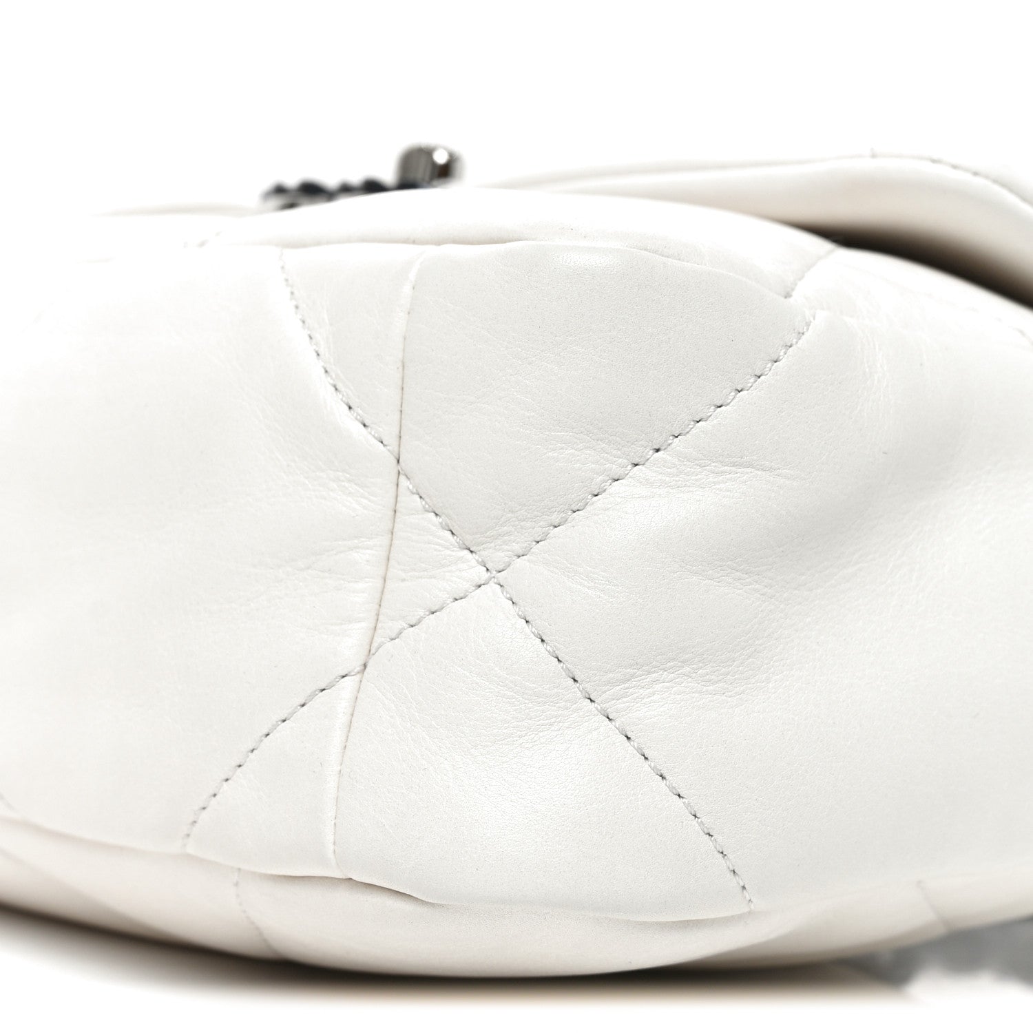 Chanel Glossy Calfskin Quilted Medium Chanel 19 Flap White Black 10 of 10