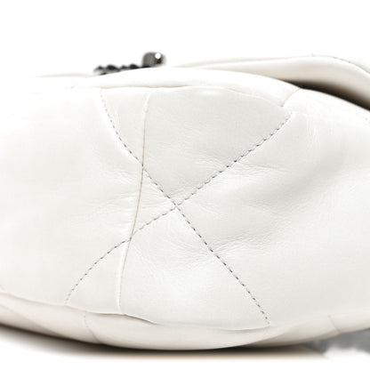 Chanel Glossy Calfskin Quilted Medium Chanel 19 Flap White Black 10 of 10