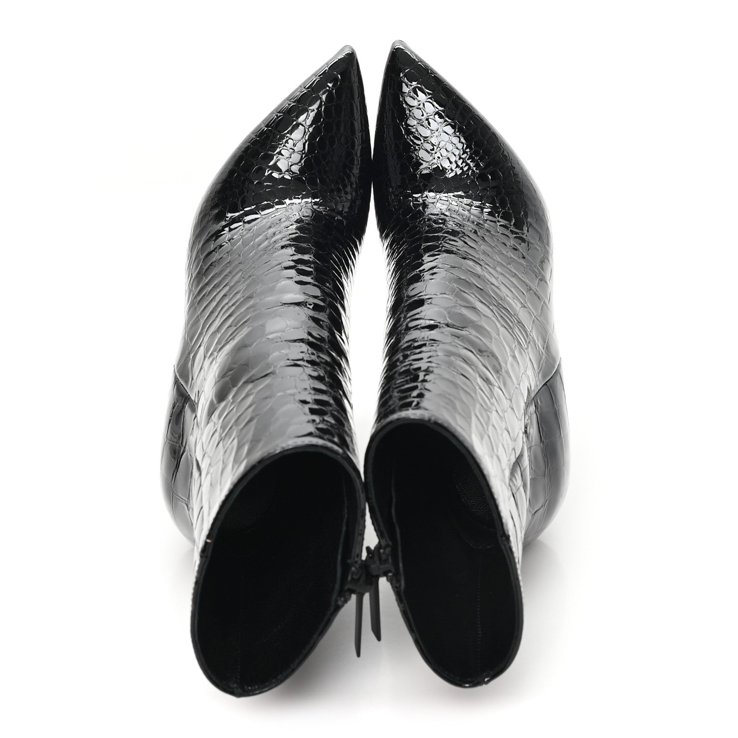 Saint Laurent Alligator Embossed Patent Calfskin Opyum 110 Ankle