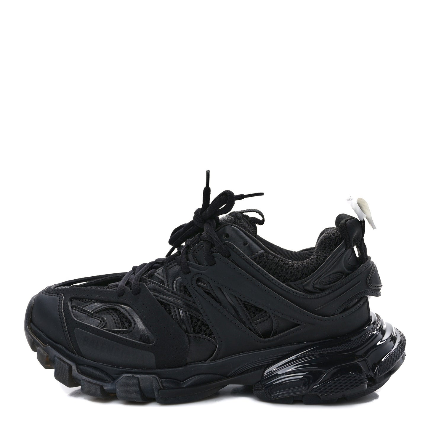 Rubber Mesh Fabric Clear Sole Womens Track Sneakers 38 Black