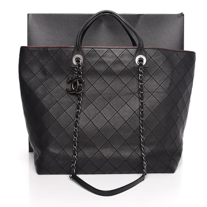 Chanel Calfskin Stitched Large Shopping Tote Black 9 of 9