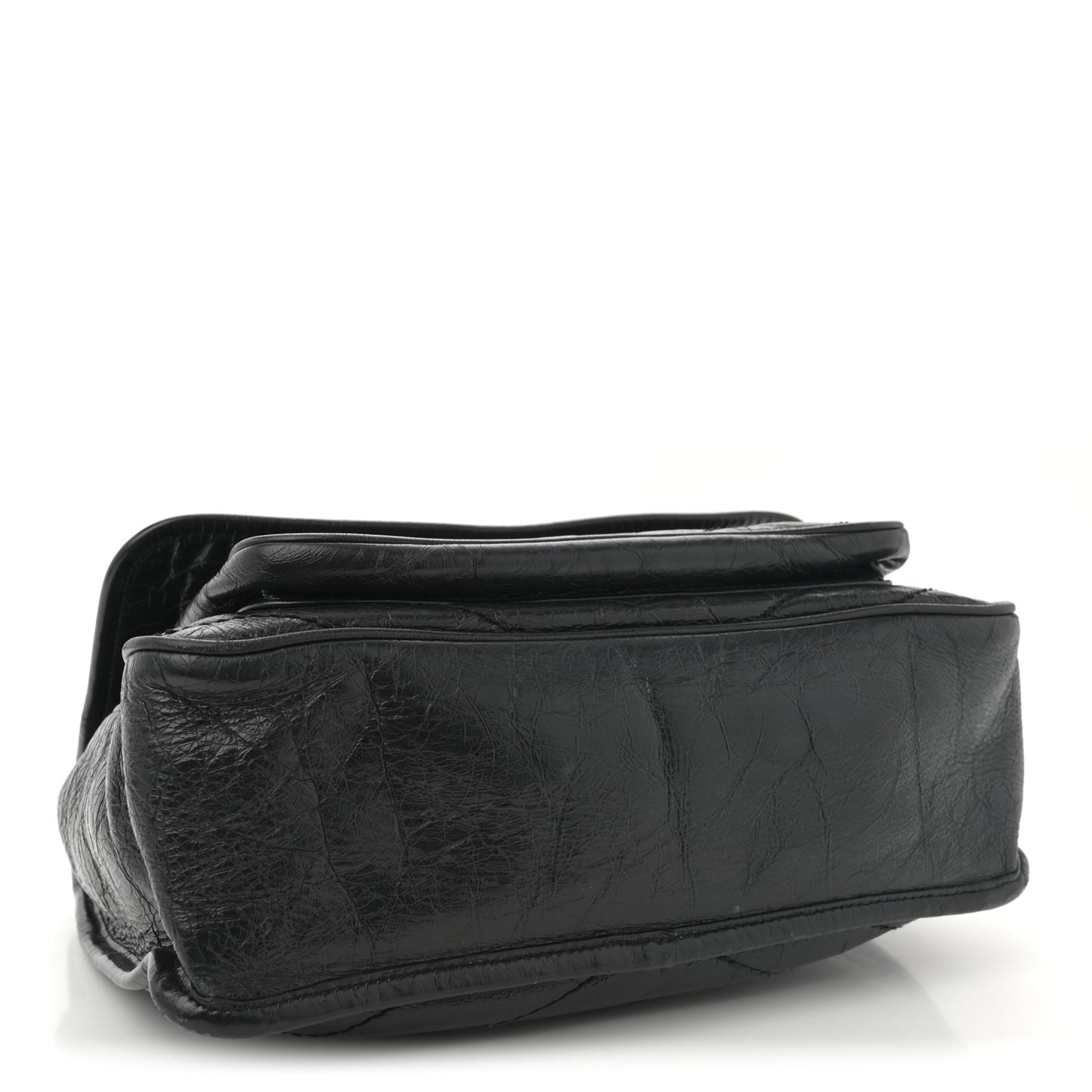 Crinkled Calfskin Matelasse Monogram Large Niki Chain Satchel Black