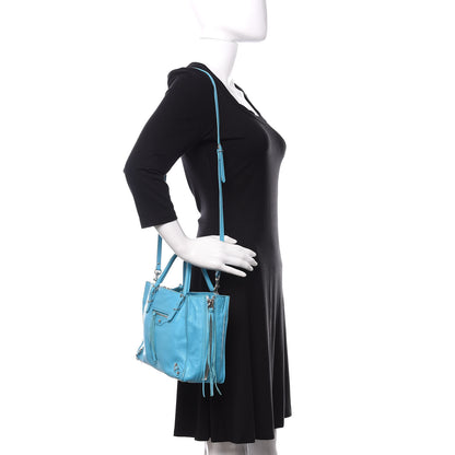Balenciaga Supple Calfskin Papier A6 Zip Around Tote Bleu Caraibes 2 of 11