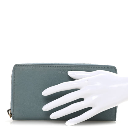 Saint Laurent Sheepskin ChYc Zip Around Wallet Blue Glacier 2 of 11