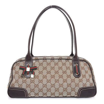 Gucci Monogram Small Princy Satchel Dark Brown 1 of 7