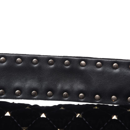 Valentino Garavani Velvet Medium Rockstud Spike Shoulder Bag Black 9 of 10