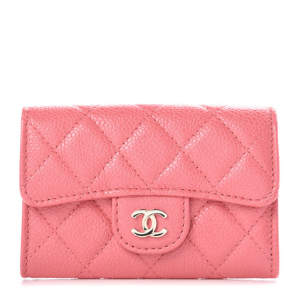 Chanel Metallic Caviar Quilted Flap Card Holder Pink 1 of 9