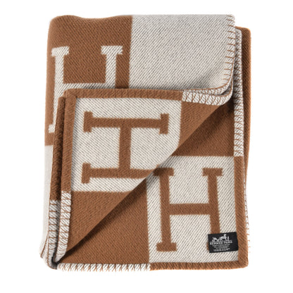 Hermes Wool Cashmere Avalon Blanket Ecru Camel 2 of 3