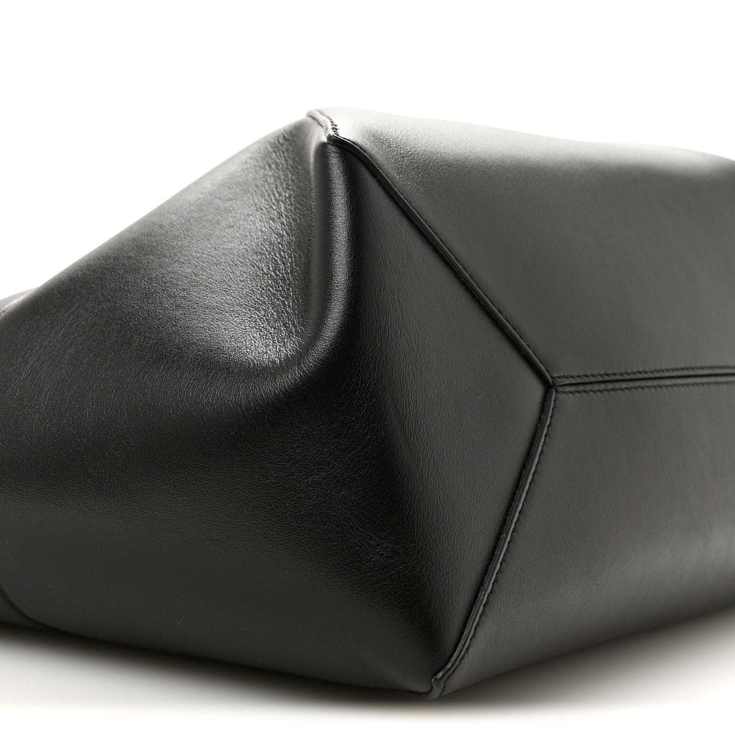 Loewe Shiny Calfskin Large  Puzzle Fold Tote Warm Desert Black 9 of 10