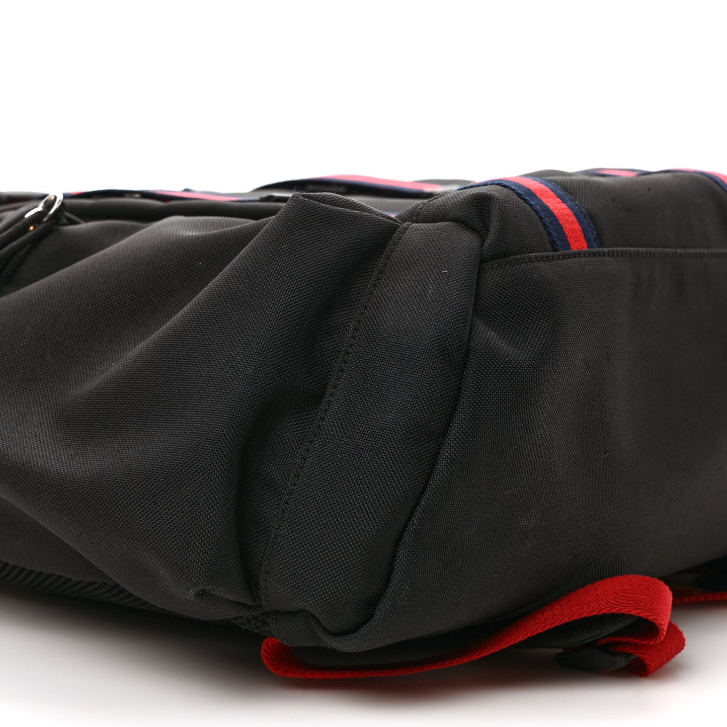 Techno Canvas Web Double Buckle Backpack Black