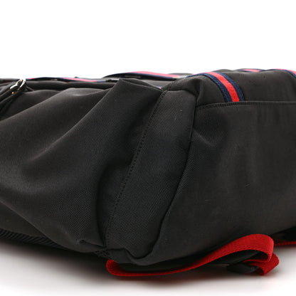 Gucci Techno Canvas Web Double Buckle Backpack Black 8 of 9