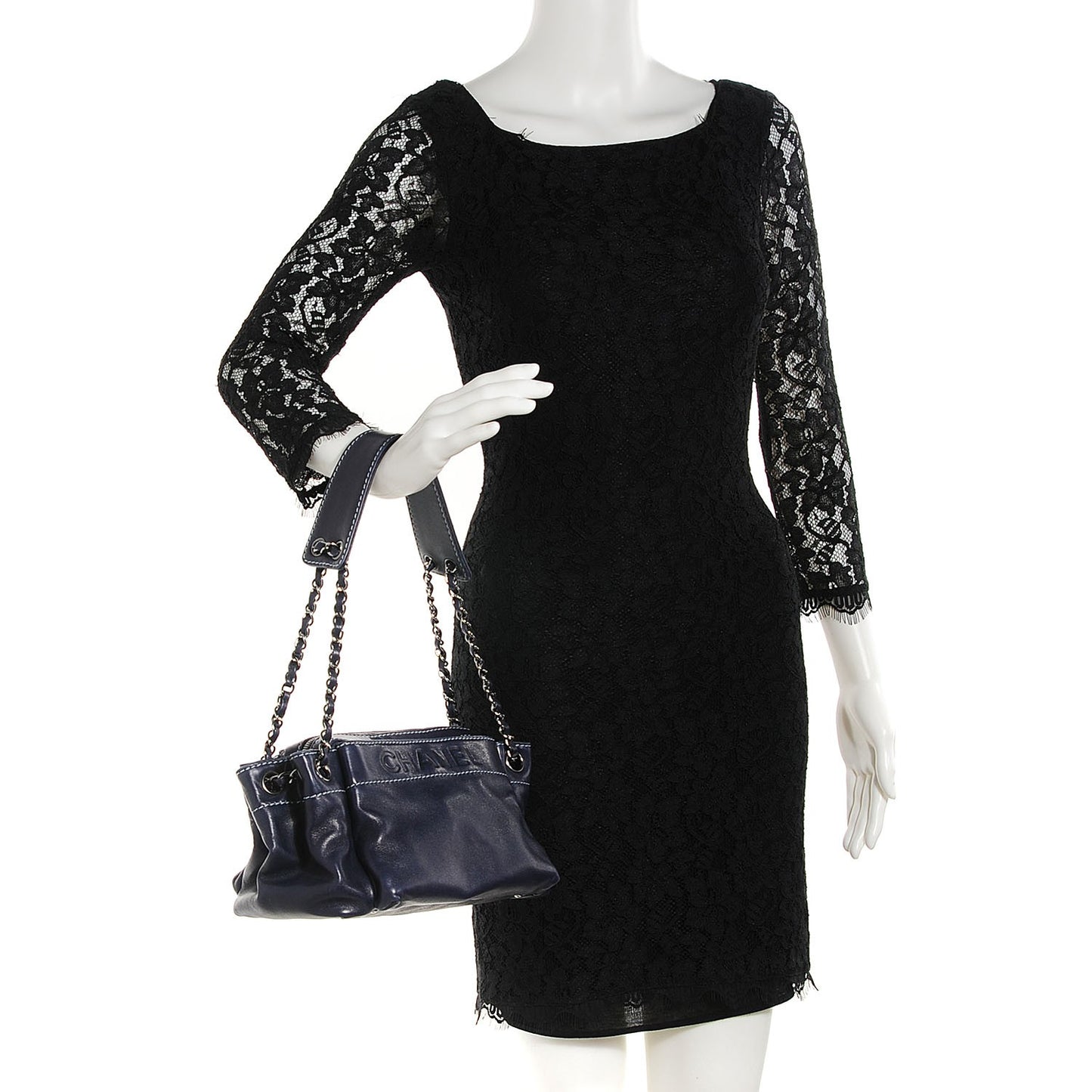 Lambskin Lax Accordion Hobo Dark Blue