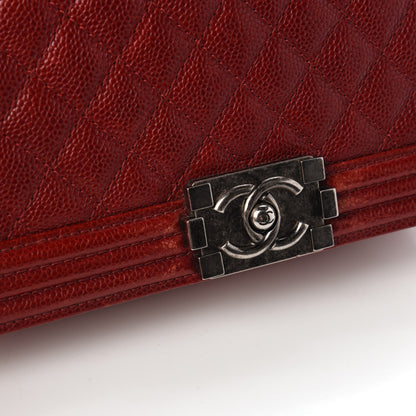 Chanel Caviar Quilted Medium Boy Flap Red 11 of 14