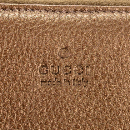 Gucci Metallic Calfskin Bamboo Tassel Zip Around Wallet Bronze 7 of 7