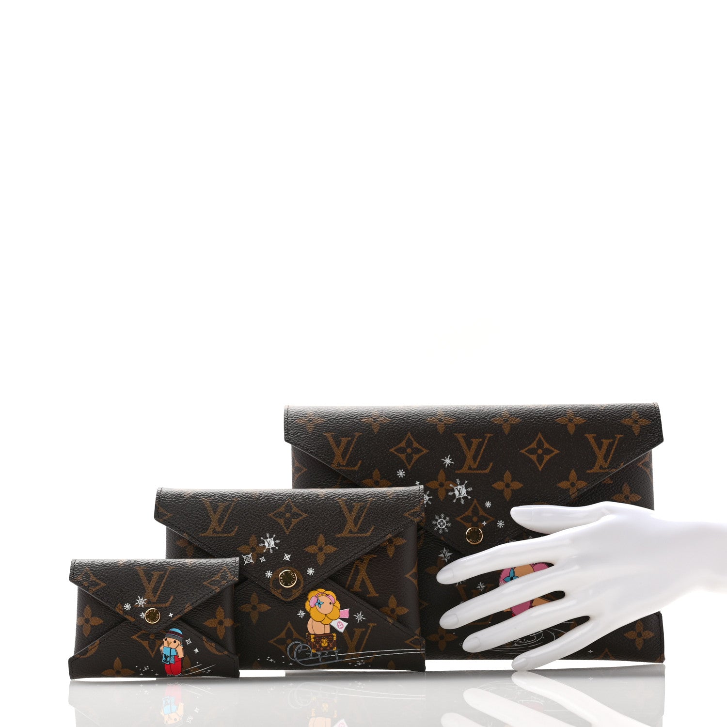 Louis Vuitton Monogram 2023 Christmas Animation Kirigami Pochette Set 2 of 10
