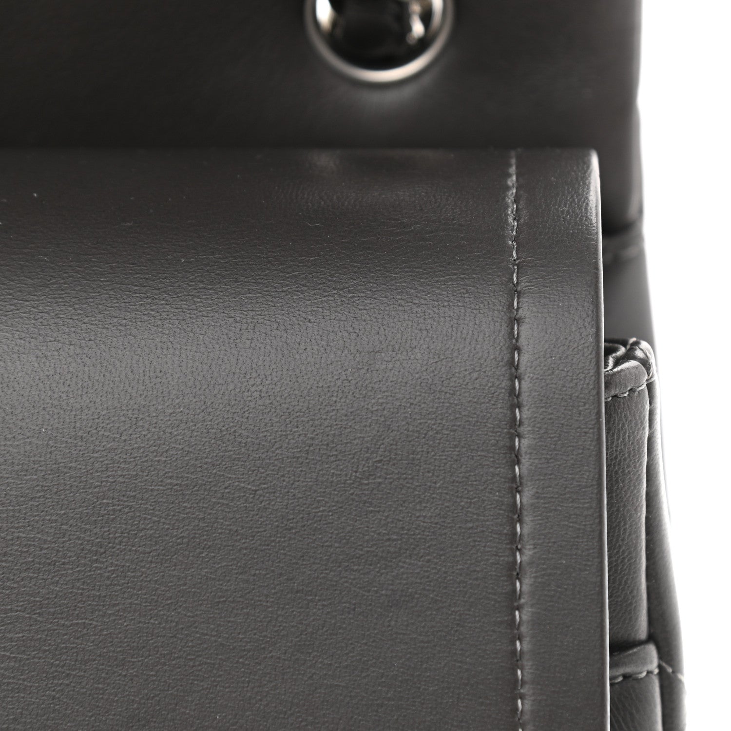 Chanel Lambskin Quilted Jumbo Double Flap Dark Grey 12 of 13
