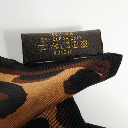 Louis Vuitton Silk Leopard Bandeau Scarf Marron 6 of 6