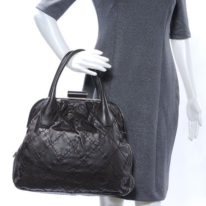 Chanel Lambskin Expandable Stitched Frame Top Bag Black 2 of 7