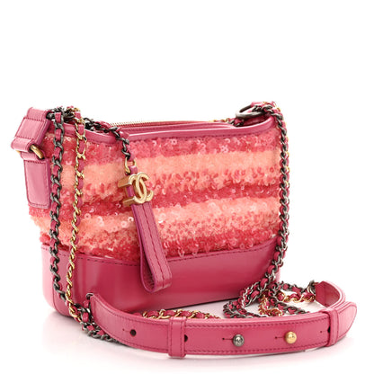 Chanel Sequin Calfskin Small Gabrielle Hobo Pink 3 of 9