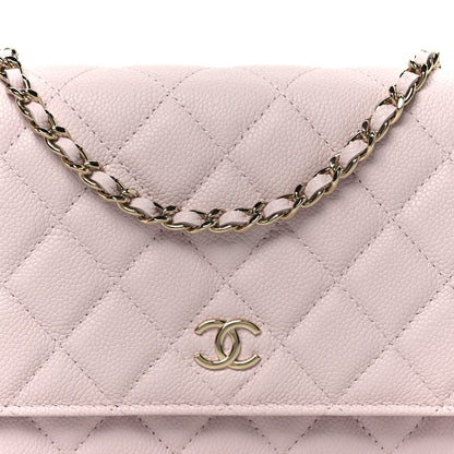 Chanel Caviar Quilted Tiny CC Wallet On Chain WOC Light Pink 9 of 12