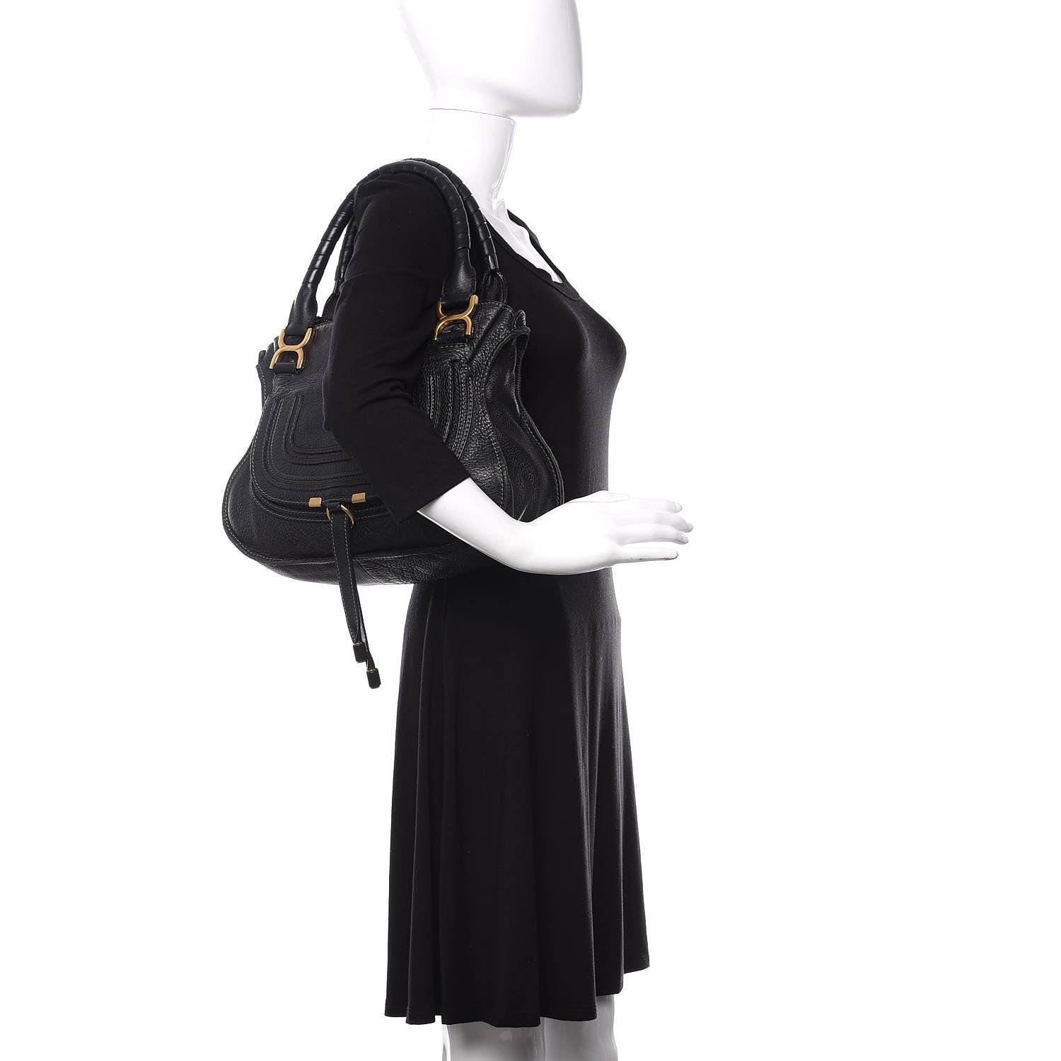 Chloe Calfskin Medium Marcie Satchel Black 2 of 12