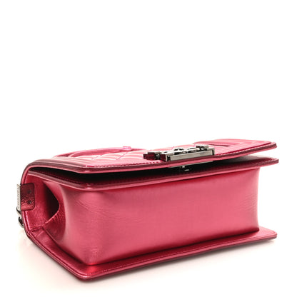 Chanel Metallic Patent Calfskin Quilted Small Boy Flap Pink 4 of 10