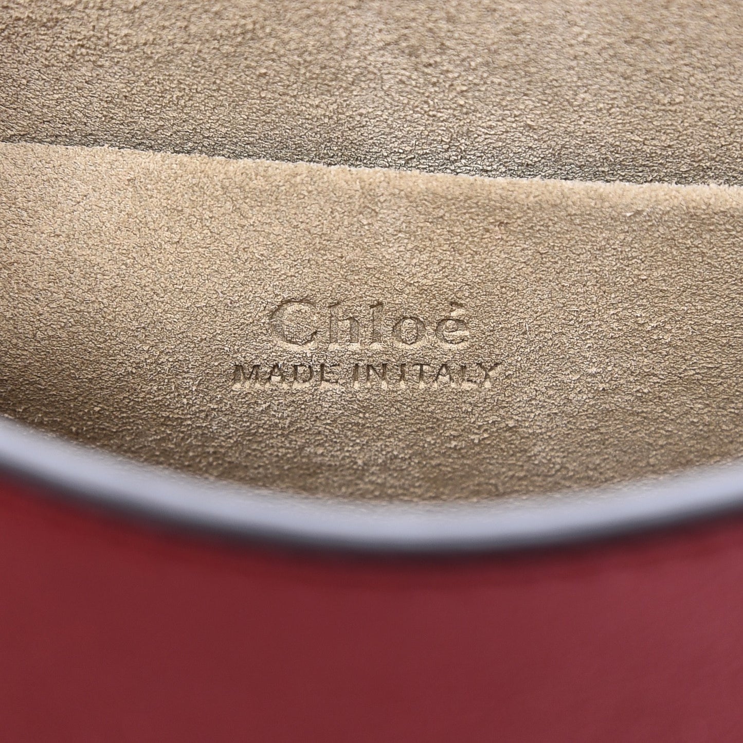 Calfskin Suede Small Nile Bracelet Bag Intense Red