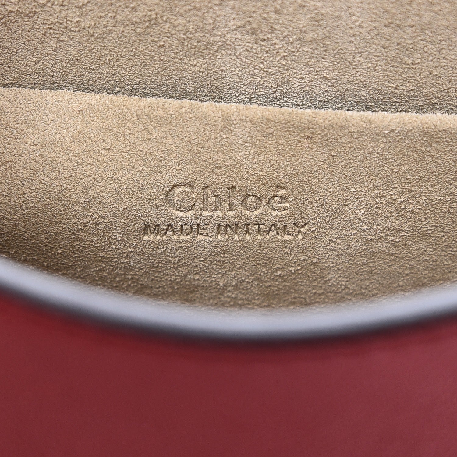 Chloe Calfskin Suede Small Nile Bracelet Bag Intense Red 7 of 9