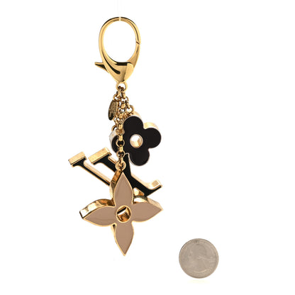 Louis Vuitton Metal Enamel Fleur De Monogram Bag Charm Dore 2 of 4