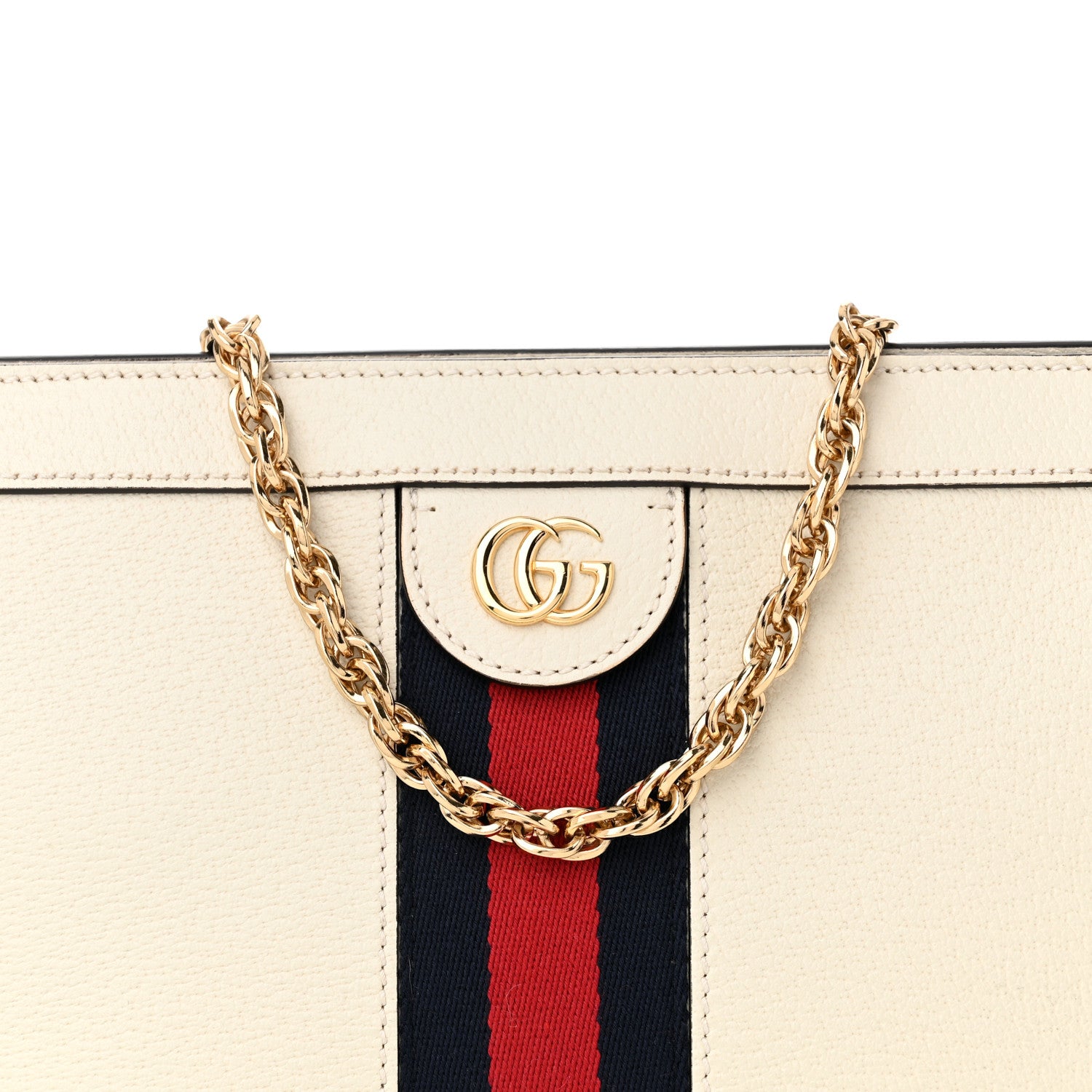 Gucci Textured Calfskin Web Small Ophidia Chain Shoulder Bag Mystic White 9 of 13